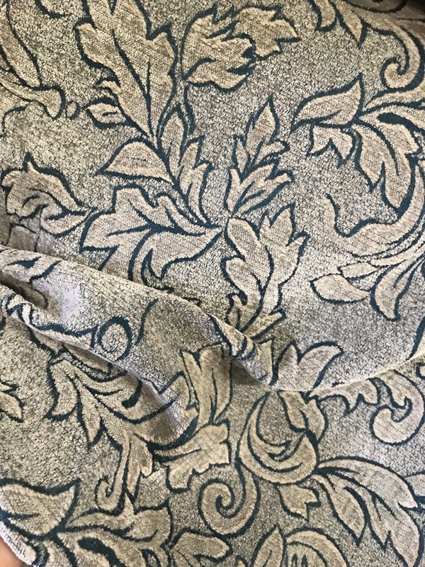 SALE! Designer Velvet Chenille Burnout Fabric - Antique Dusty Teal - Fancy Styles Fabric Pierre Frey Lee Jofa Brunschwig & Fils