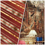NEW! Lady Grace 100% Silk Taffeta Dupioni Fabric -Red & Gold Stripes - Fancy Styles Fabric Pierre Frey Lee Jofa Brunschwig & Fils