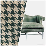 NEW Designer Upholstery Oversized Houndstooth Pattern Fabric - Green & Natural - Fancy Styles Fabric Pierre Frey Lee Jofa Brunschwig & Fils