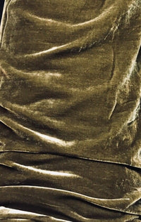 SWATCH - Close-Out Designer Runway Silk Rayon Velvet - Antique Olive Green - Fancy Styles Fabric Pierre Frey Lee Jofa Brunschwig & Fils