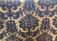 NEW! Designer Brocade Satin Fabric- Electric Navy Blue- Upholstery Damask - Fancy Styles Fabric Pierre Frey Lee Jofa Brunschwig & Fils