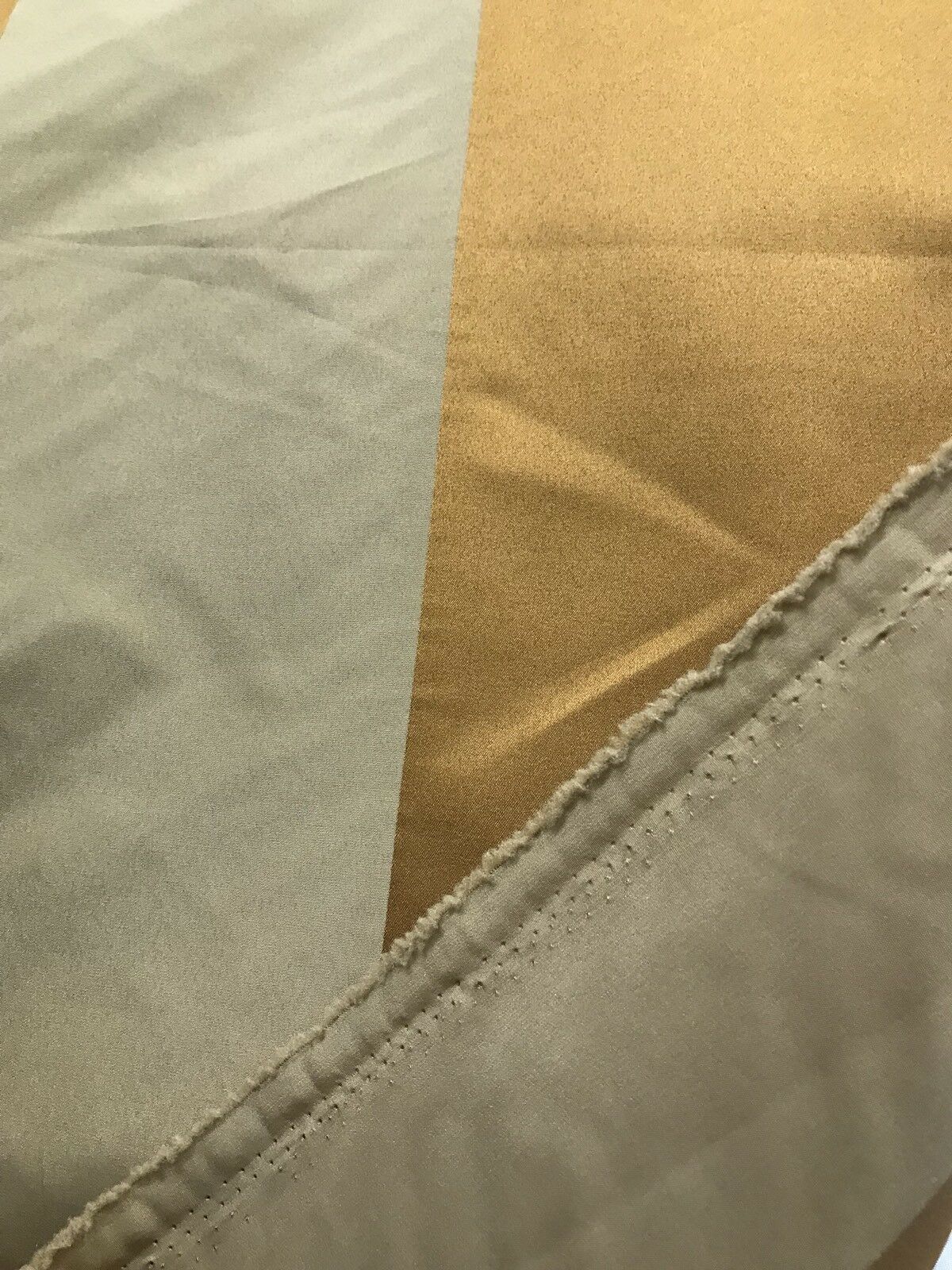 60” Wide- Designer Satin Drapery Fabric - 6” Gold And Beige Stripes - Fancy Styles Fabric Pierre Frey Lee Jofa Brunschwig & Fils