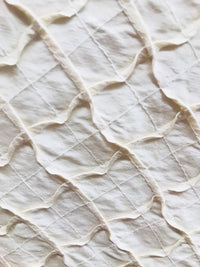 Designer 100% Silk Taffeta Quilted Drapery Fabric- Ivory- Sold By The Yard - Fancy Styles Fabric Pierre Frey Lee Jofa