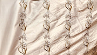 Princess Cyrena Designer 100% Silk Dupioni Embroidered Fabric - Pink - Fancy Styles Fabric Pierre Frey Lee Jofa Brunschwig & Fils