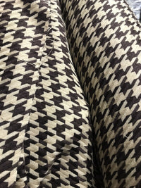 Sir Leo Novelty Designer Wool Oversized Pied de Coq Houndstooth Tweed Fabric - Brown - Fancy Styles Fabric Pierre Frey Lee Jofa Brunschwig & Fils