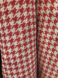 NEW Designer Upholstery Oversized Houndstooth Pattern Fabric - Red & Natural - Fancy Styles Fabric Pierre Frey Lee Jofa Brunschwig & Fils