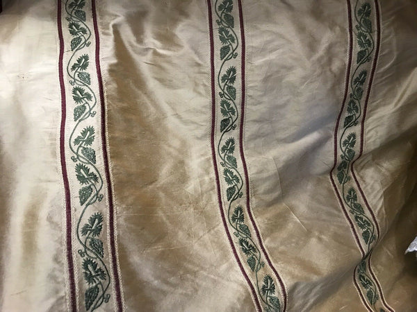SALE! Designer 100% Silk Taffeta Interior Design Fabric - Embroidery Beige - Fancy Styles Fabric Pierre Frey Lee Jofa Brunschwig & Fils