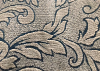 Designer Floral Burnout Chenille Velvet Fabric - Teal & Taupe - Fancy Styles Fabric Pierre Frey Lee Jofa