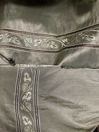 SWATCH Lady Paulette 100% Silk Taffeta Drapery Fabric -Embroidery Khaki Green - Fancy Styles Fabric Pierre Frey Lee Jofa Brunschwig & Fils