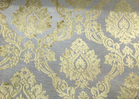 NEW Designer Velvet Chenille Burnout Fabric - Pale Gray And Yellow Upholstery - Fancy Styles Fabric Pierre Frey Lee Jofa Brunschwig & Fils