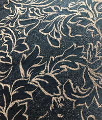 Designer Floral Burnout Chenille Velvet Fabric - Teal & Taupe - Fancy Styles Fabric Pierre Frey Lee Jofa