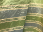 NEW Lady Marianne Designer 100% Silk Dupioni Stripes Embroidery Fabric - Blue Green 55” Wide - Fancy Styles Fabric Pierre Frey Lee Jofa Brunschwig & Fils