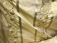 Duchess Jezebel Designer 100% Silk Taffeta Dupioni Embroidery Fabric Yellow 55” Wide - Fancy Styles Fabric Pierre Frey Lee Jofa Brunschwig & Fils