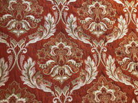 NEW! Sir Drew Designer Quilted Brocade Damask Upholstery Fabric- Rust Brick Red - Fancy Styles Fabric Pierre Frey Lee Jofa Brunschwig & Fils