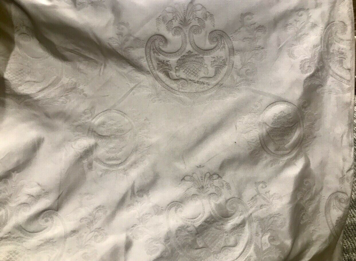 NEW! 100% Silk Jacquard Neoclassical Fabric - Tone On Tone Light Gray- Damask - Fancy Styles Fabric Pierre Frey Lee Jofa Brunschwig & Fils
