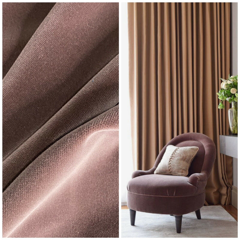 NEW Designer Velvet Cotton Upholstery Fabric - Soft- By The Yard- Cocoa Mauve - Fancy Styles Fabric Pierre Frey Lee Jofa Brunschwig & Fils