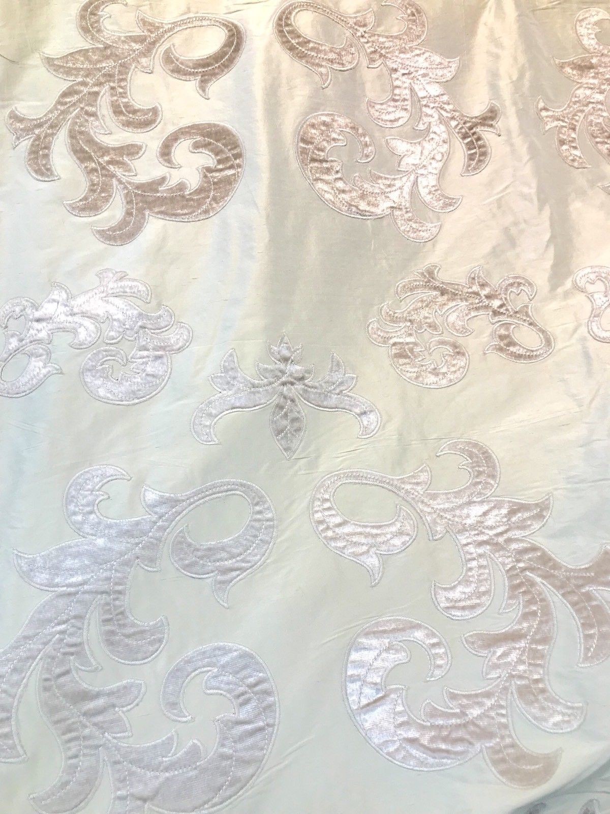 Novelty Made In Belgium Cut Out Velvet On 100% Silk Taffeta Fabric- Pink - Fancy Styles Fabric Pierre Frey Lee Jofa Brunschwig & Fils