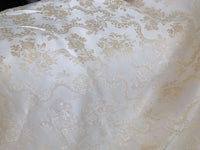 NEW SALE! Designer Brocade Jacquard Fabric- Peach Pink Floral Damask - Fancy Styles Fabric Boutique