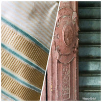 NEW! Designer 100% Silk Taffeta Aqua Velvet Striped Fabric- Rose Gold Aqua - Fancy Styles Fabric Pierre Frey Lee Jofa Brunschwig & Fils
