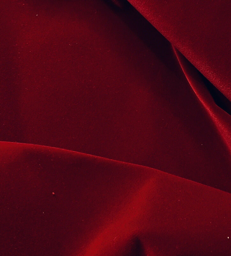 NEW! Prince Oliver - Designer 100% Cotton Made In Belgium Upholstery Velvet Fabric - Blood Red - Fancy Styles Fabric Pierre Frey Lee Jofa Brunschwig & Fils