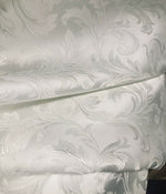 NEW Italian Brocade Satin Fabric- White- Floral Leaves Upholstery ...