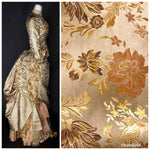SALE 110” Wide Designer Brocade Satin Fabric- Antique Floral - Damask - Fancy Styles Fabric Boutique