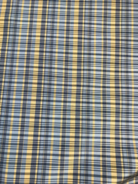 NEW Lady Riley Designer 100% Silk Taffeta Dupioni Plaid Tartan Fabric -Blue & Yellow - Fancy Styles Fabric Pierre Frey Lee Jofa Brunschwig & Fils