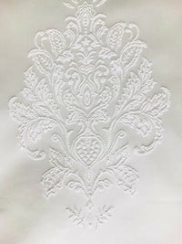NEW Lady Alison Antique Inspired White Satin Brocade Damask Upholstery Decorating Fabric - Fancy Styles Fabric Pierre Frey Lee Jofa Brunschwig & Fils