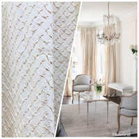 Designer 100% Silk Taffeta Quilted Drapery Fabric- Ivory- Sold By The Yard - Fancy Styles Fabric Pierre Frey Lee Jofa