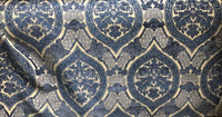 SWATCH Double Sided Burnout Chenille Velvet Fabric- Blue Upholstery Damask - Fancy Styles Fabric Boutique
