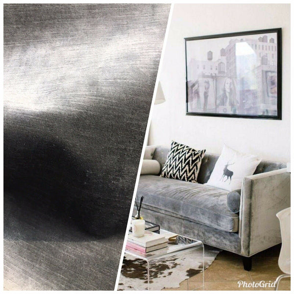 NEW! Designer Upholstery Velvet Fabric With Antique Sheen - Grey - Fancy Styles Fabric Pierre Frey Lee Jofa Brunschwig & Fils
