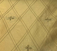 NEW! Miss Kiley Designer 100% Silk Taffeta Dupioni Floral Embroidery Fabric-  Gold BTY - Fancy Styles Fabric Pierre Frey Lee Jofa Brunschwig & Fils