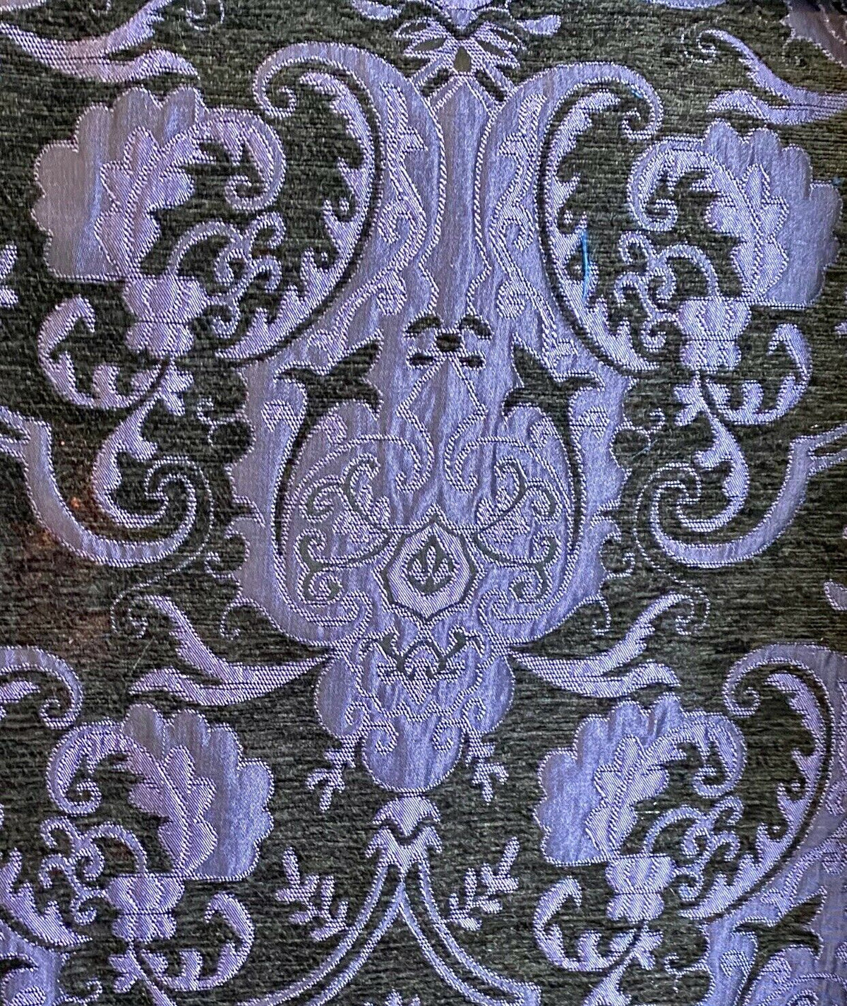 NEW Lady Emile Designer Damask Burnout Chenille Velvet Fabric - Purple & Dark Gray BTY - Fancy Styles Fabric Pierre Frey Lee Jofa Brunschwig & Fils