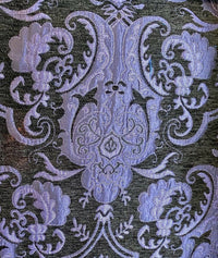 NEW Lady Emile Designer Damask Burnout Chenille Velvet Fabric - Purple & Dark Gray BTY - Fancy Styles Fabric Pierre Frey Lee Jofa Brunschwig & Fils