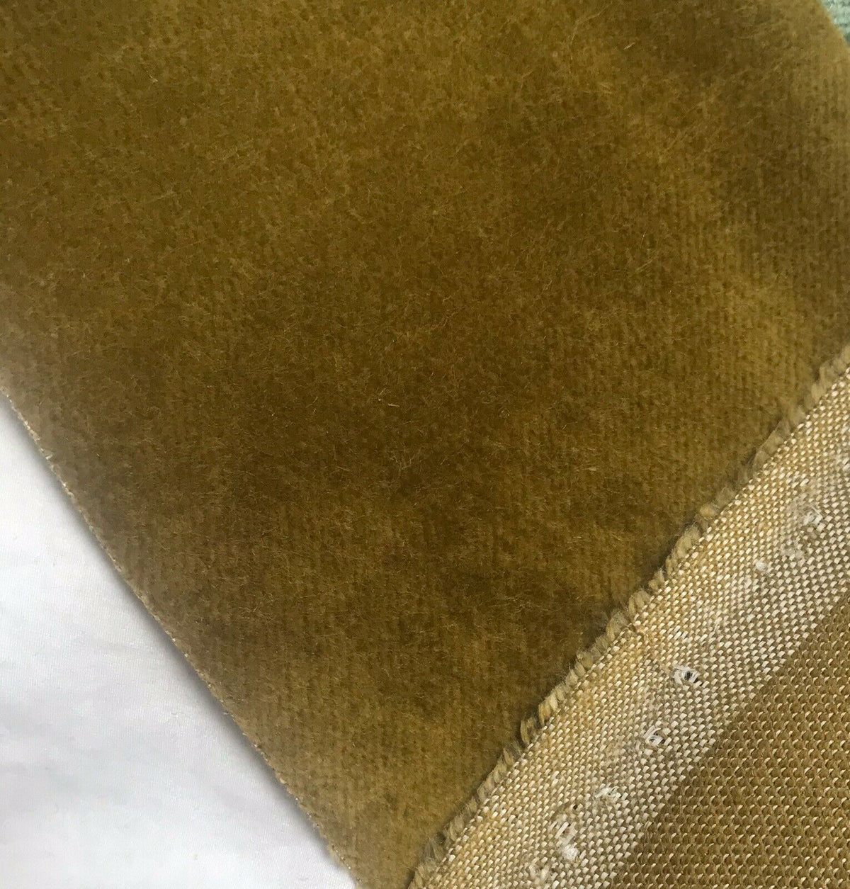 NEW Designer Soft Velvet Upholstery Fabric - Chartreuse Dirty Yellow By The Yard - Fancy Styles Fabric Pierre Frey Lee Jofa Brunschwig & Fils