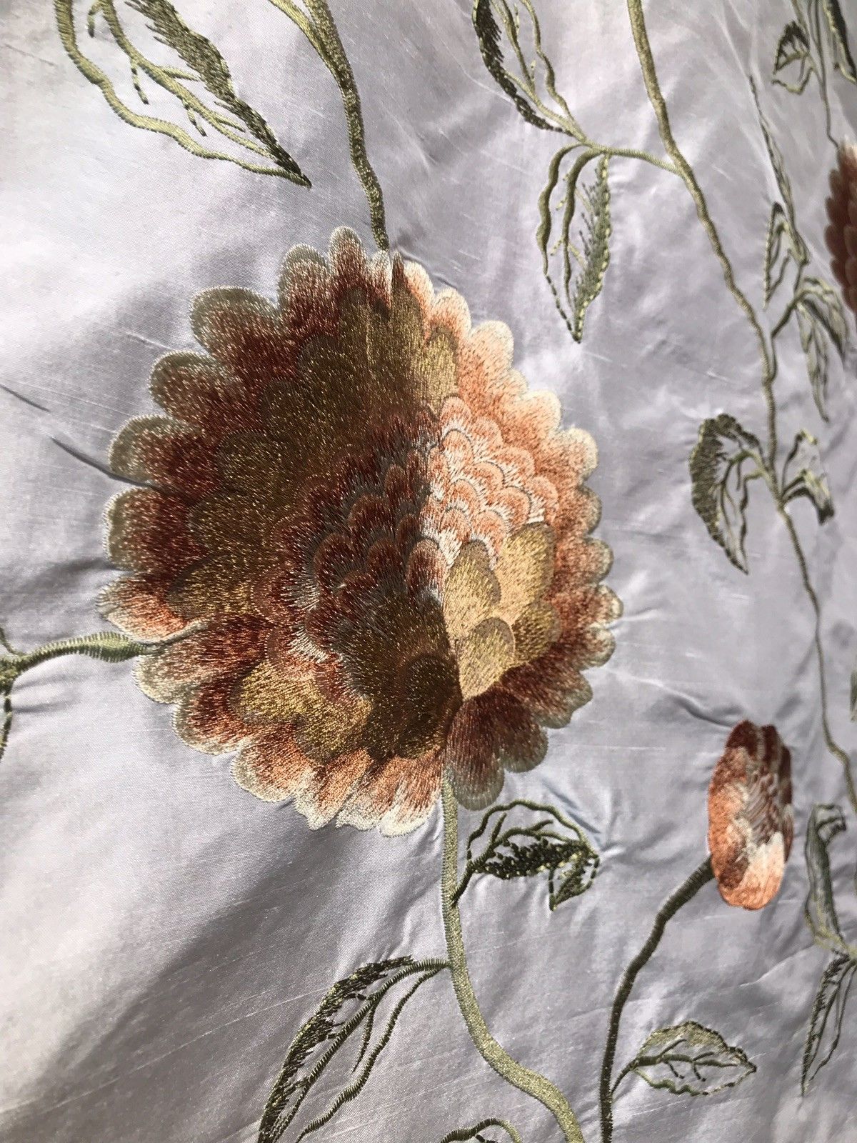 NEW! Novelty 100% Silk Taffeta Embroidered Fabric - Made in India- Floral Ivory - Fancy Styles Fabric Boutique