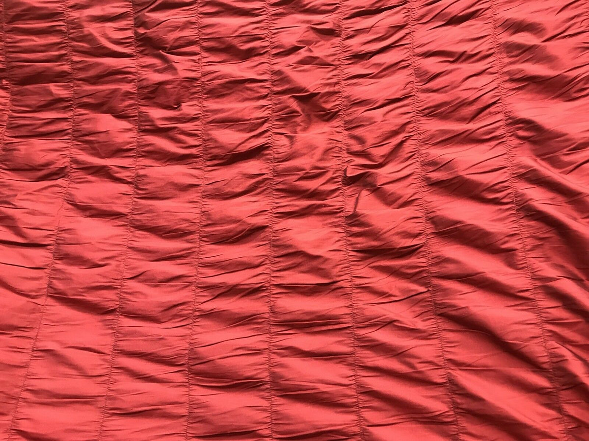 NEW! Lady Vivian 100% Silk Taffeta Ruched And Gathered Drapery Fabric - By The Yard -Red - Fancy Styles Fabric Pierre Frey Lee Jofa Brunschwig & Fils