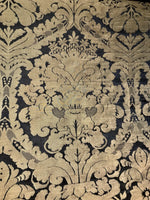 SWATCH Designer Damask Drapery Satin Fabric - Black Gold- Decorating - Fancy Styles Fabric Pierre Frey Lee Jofa Brunschwig & Fils