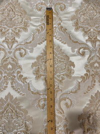 SALE! Prince Simon Designer Brocade Satin Fabric - Taupe Ivory Floral Upholstery Damask - Fancy Styles Fabric Pierre Frey Lee Jofa Brunschwig & Fils