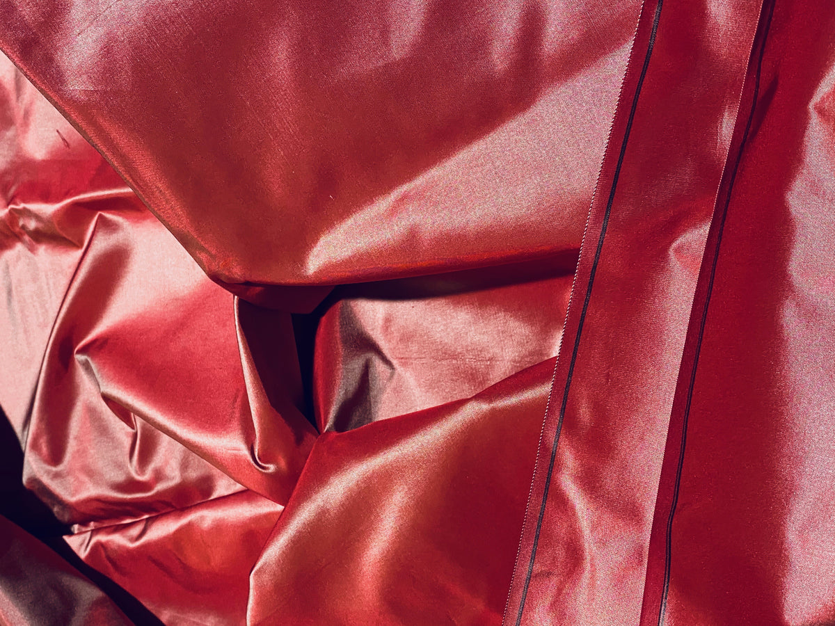 NEW Lady Lisa Designer 100% Silk Taffeta - Frosty Red Iridescent - Fancy Styles Fabric Pierre Frey Lee Jofa Brunschwig & Fils