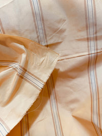 NEW Princess Stella Designer 100% Silk Taffeta Fabric in Peach & Cream - Fancy Styles Fabric Pierre Frey Lee Jofa Brunschwig & Fils