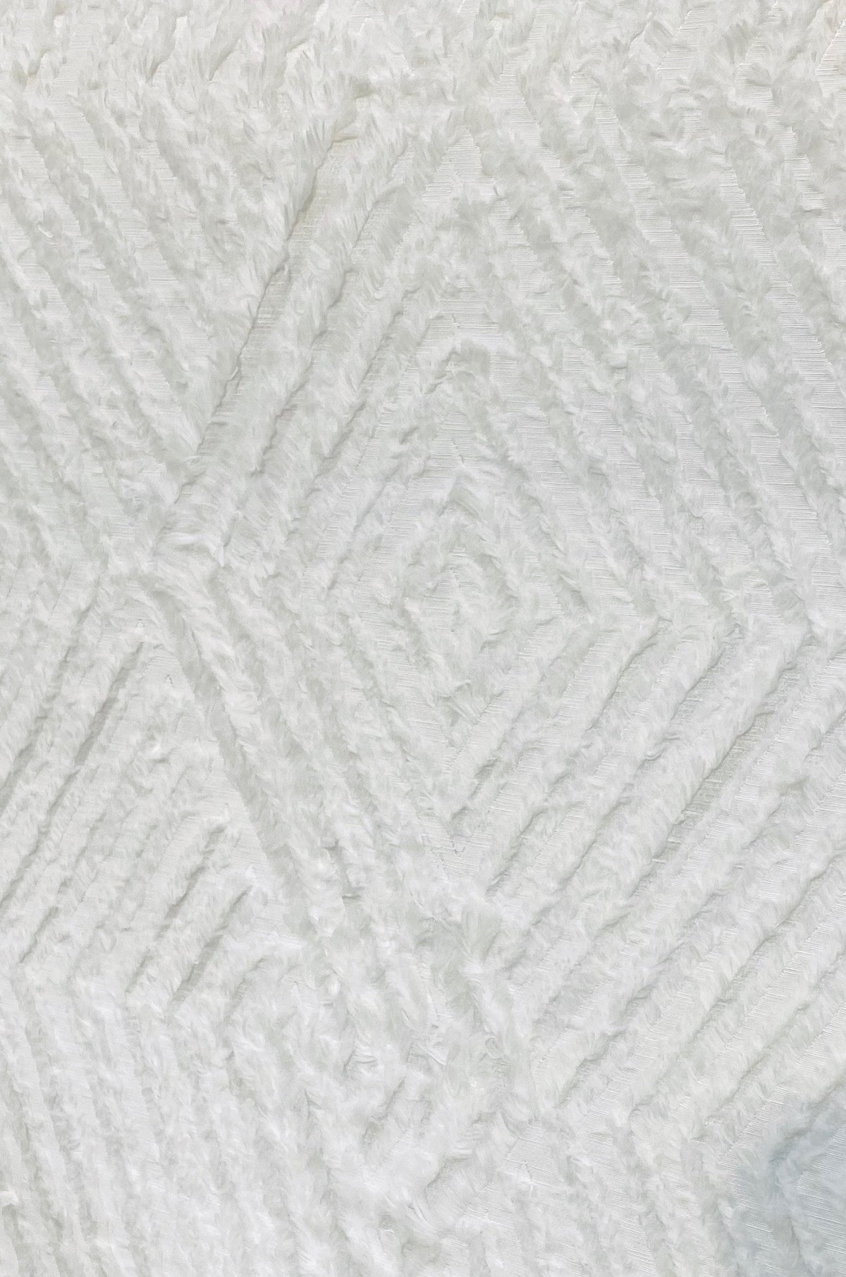 NEW Queen Daenerys Designer Furry Diamond Boucle Upholstery and Decorating Fabric in White - Fancy Styles Fabric Pierre Frey Lee Jofa Brunschwig & Fils