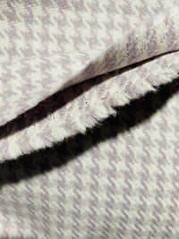 NEW Designer 100% Wool Houndstooth Fabric in Lavender and Cream - Fancy Styles Fabric Pierre Frey Lee Jofa Brunschwig & Fils