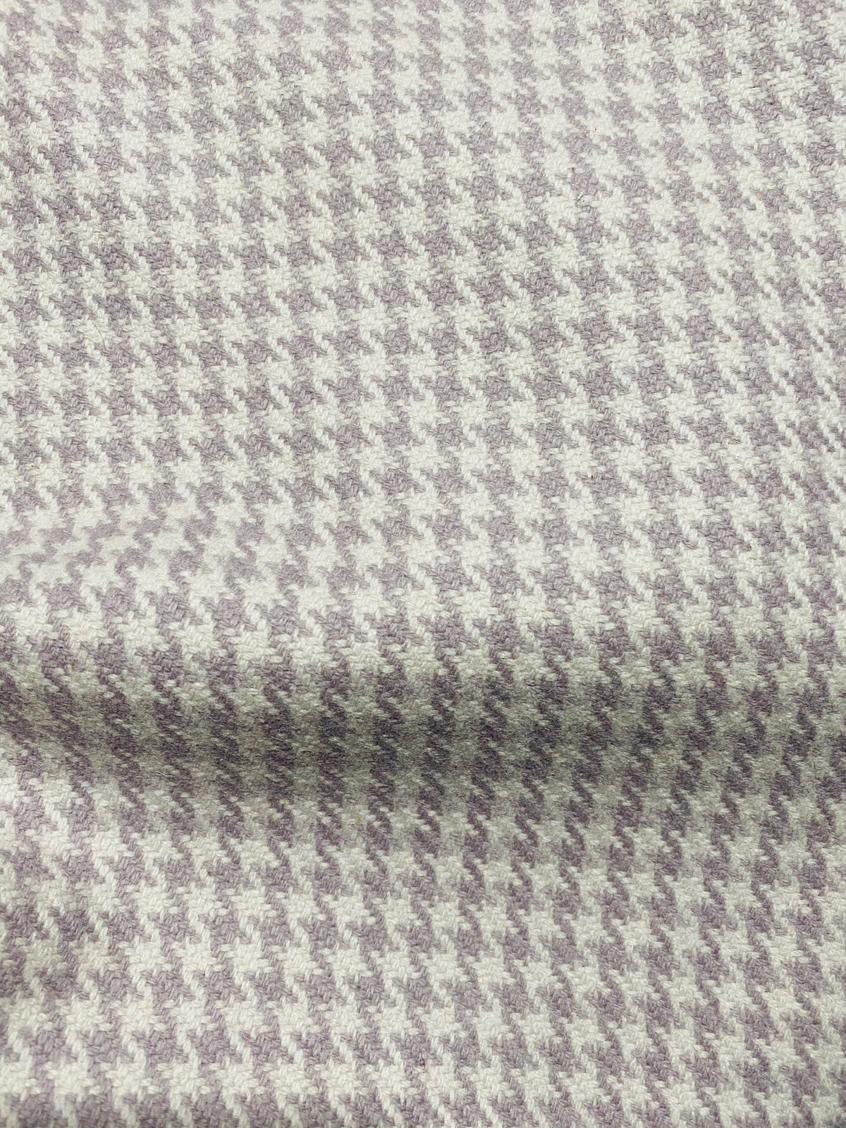 NEW Designer 100% Wool Houndstooth Fabric in Lavender and Cream - Fancy Styles Fabric Pierre Frey Lee Jofa Brunschwig & Fils