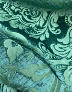 NEW Queen Isabella Designer Damask Burnout Chenille Velvet Fabric Jade Green - Fancy Styles Fabric Pierre Frey Lee Jofa Brunschwig & Fils