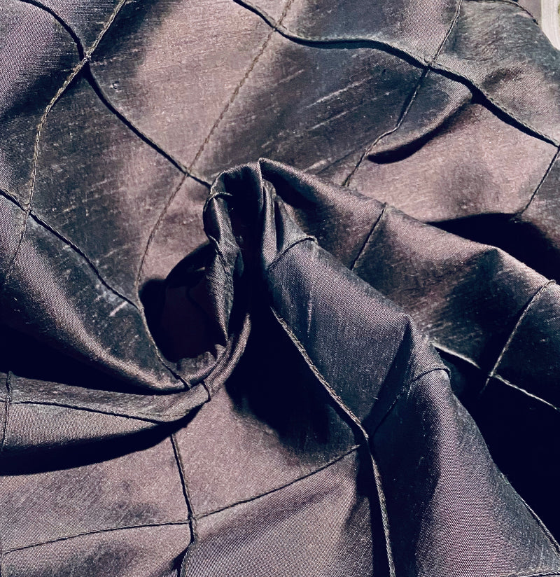 NEW Lady Annabelle 100% Silk Dupioni Pintuck Diamond Dark Purple Fabric By The Yard - Fancy Styles Fabric Pierre Frey Lee Jofa Brunschwig & Fils