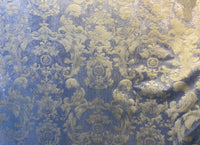 NEW! Queen Renee Designer Burnout Antique Inspired Velvet Fabric Eggshell Blue And Gold IF - Fancy Styles Fabric Pierre Frey Lee Jofa Brunschwig & Fils
