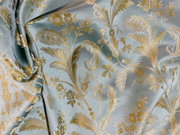 NEW Sir Linus Neoclassical Aubusson Inspired Duck Egg Blue Floral Upholstery Drapery Fabric - Fancy Styles Fabric Pierre Frey Lee Jofa Brunschwig & Fils