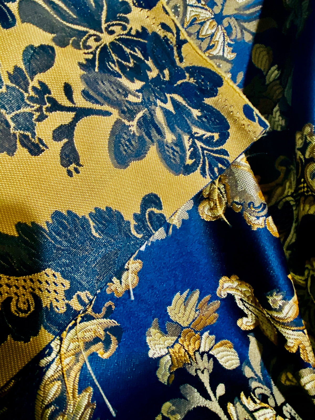 NEW Prince Lucas Designer Satin Damask Brocade Upholstery Drapery Peacock Blue Fabric - Fancy Styles Fabric Pierre Frey Lee Jofa Brunschwig & Fils
