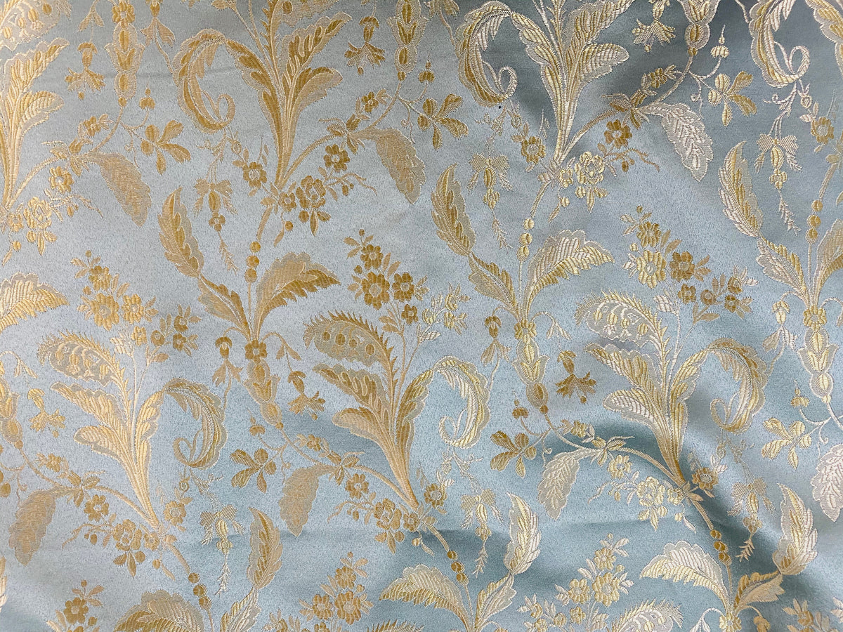 NEW Sir Linus Neoclassical Aubusson Inspired Duck Egg Blue Floral Upholstery Drapery Fabric - Fancy Styles Fabric Pierre Frey Lee Jofa Brunschwig & Fils